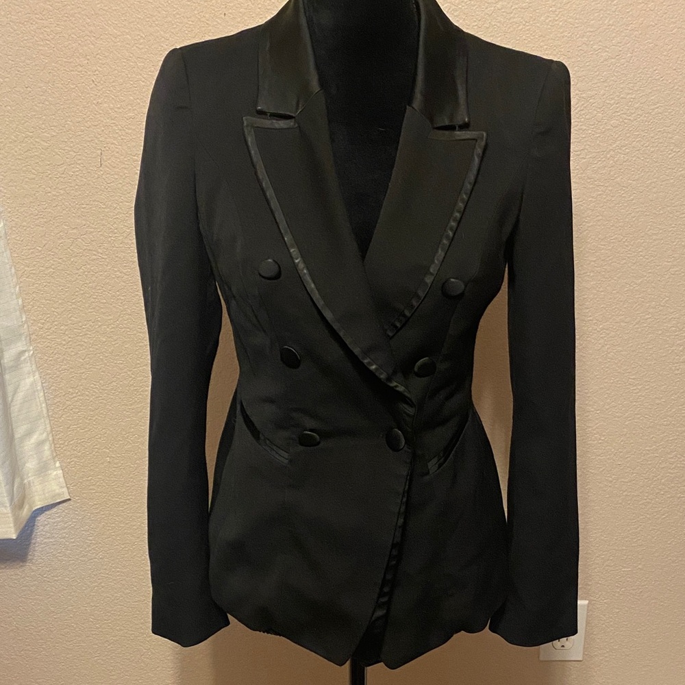 White House Black Market Satin Trim Blazer